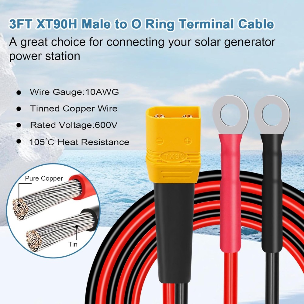 Drone Battery Connector - Kabel XT90 do złącza O-ring, 10AWG,