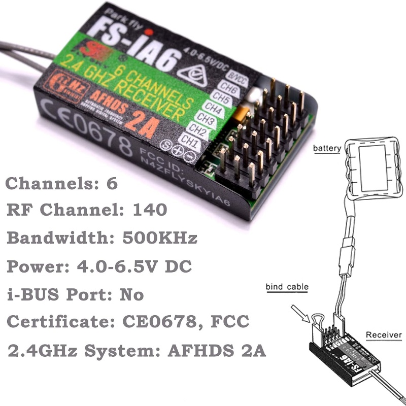 Odbiornik Flysky FS-IA6 6-kana – Drone Battery Plate recenzja i cena