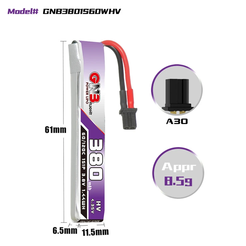 GNB 1S 3.8V 380mAh 60C Lipo Ba – Drone Battery Plate recenzja i cena