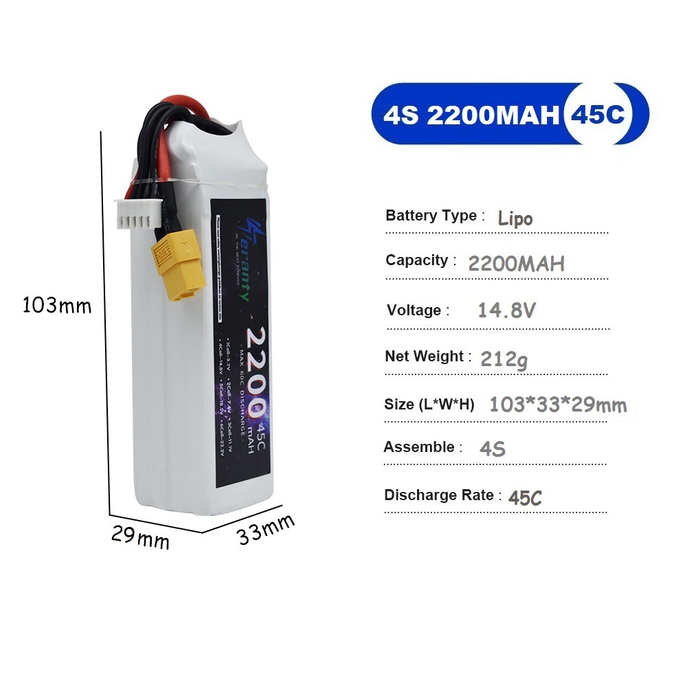 Akumulator 4S LiPo 14.8V 1500m – Drone Battery Li-Ion recenzja i cena