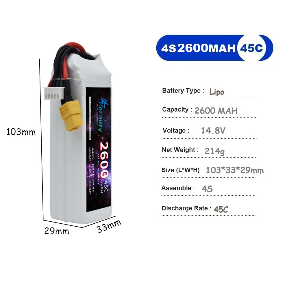 Akumulator 4S LiPo 14.8V 1500m – Drone Battery Li-Ion recenzja i cena