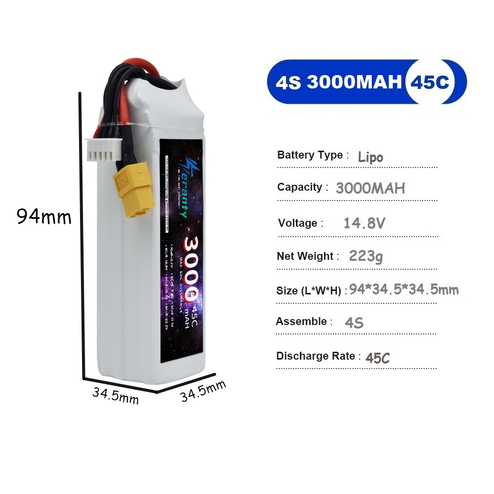 Akumulator 4S LiPo 14.8V 1500m – Drone Battery Li-Ion recenzja i cena